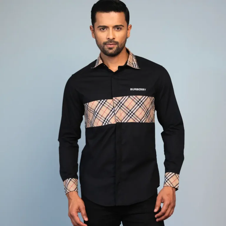 Burberry Casual Full Sleeve Shirt Black Color