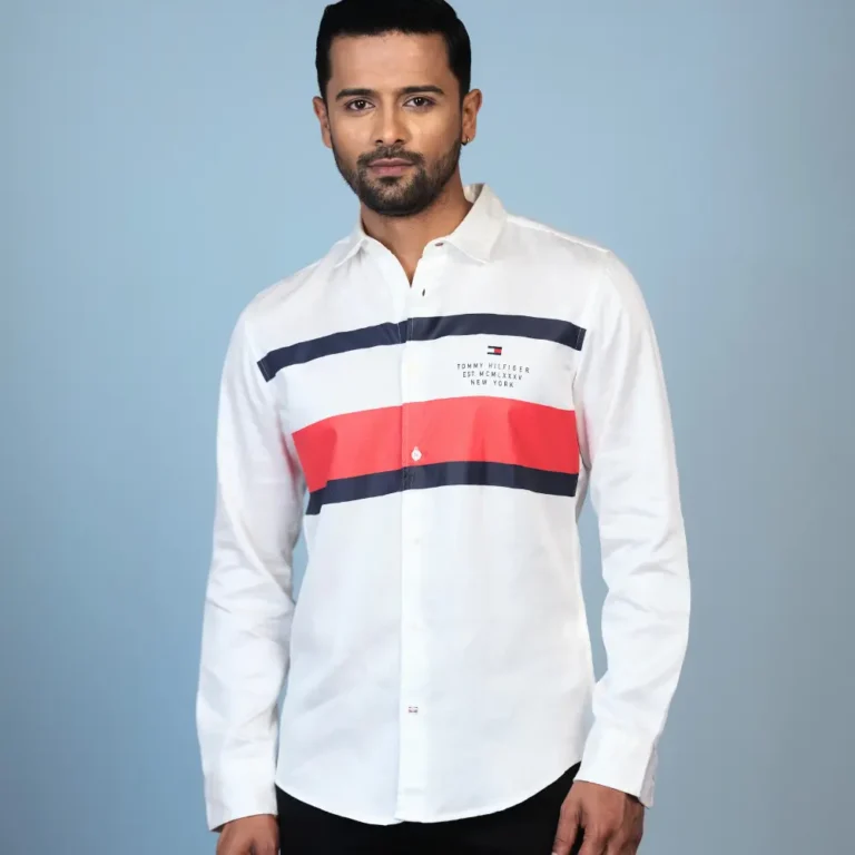 Tommy Hilfiger Printed Casual Shirt  White Color